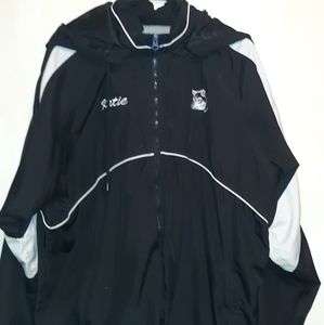 GTM Sportswear Mens Jacket With Hoodie Size L Zip Up Front Zip Off Hood